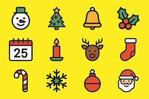Christmas holiday icons, a Branding & Logo Template by Vectorium Studio