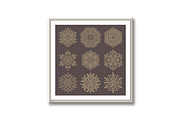 Set of Round Vector Snowflakes, an Outline Icon by FineArtStudio (Thumbnail 3 of 3)