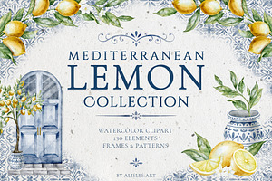 Lemon Watercolor Clipart Set