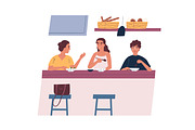 Friends have lunch in the cafe, a Food Illustration by Good Studio (Thumbnail 2 of 3)