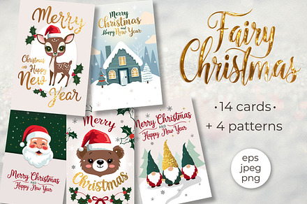 Christmas cards Vector set