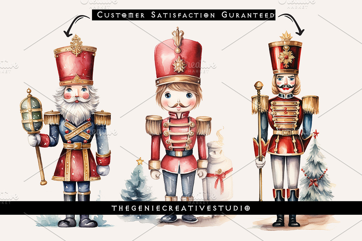 Christmas Nutcracker PNG Clipart, a Decorative Illustration by Geniecreativestudio (Photo 4 of 9)