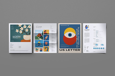 US Letter Mockup Set, a Product Mockup by Avelina Studio
