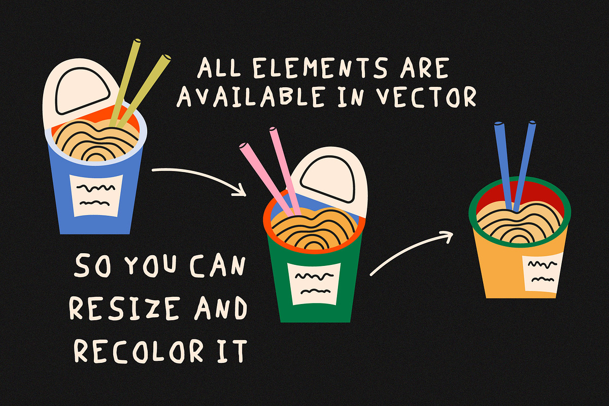 Asian food clipart, a Food Illustration by Luamor (Photo 3 of 9)