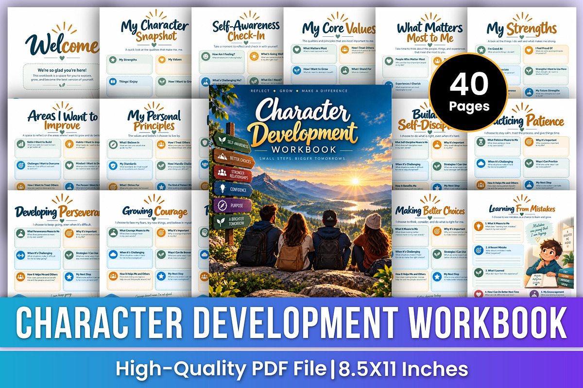 Character Development Workbook kdp, a Stationery Template by Mustafiz (Photo 1 of 4)