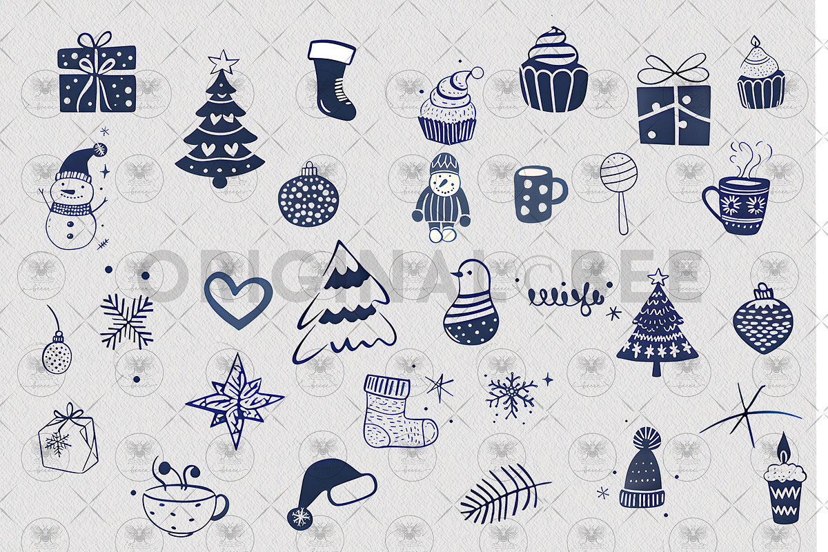 Hand Drawn Whimsical Christmas clipa, an Illustration by BigCakeBee (Photo 3 of 4)