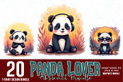 Panda Lover T-shirt Design Bundle, an Illustration by Sofia's Fashion (Thumbnail 1 of 3)