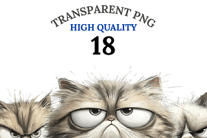 Grumpy Cat Clipart Bundle, a Decorative Illustration by Pati Charm Studio
