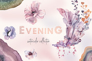 Mauve Gemstones Watercolor Clipart, an Illustration by ColorfulNest (Thumbnail 1 of 11)