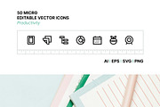 50 Productivity Micro Icons, an Outline Icon by Side Project (Thumbnail 1 of 5)