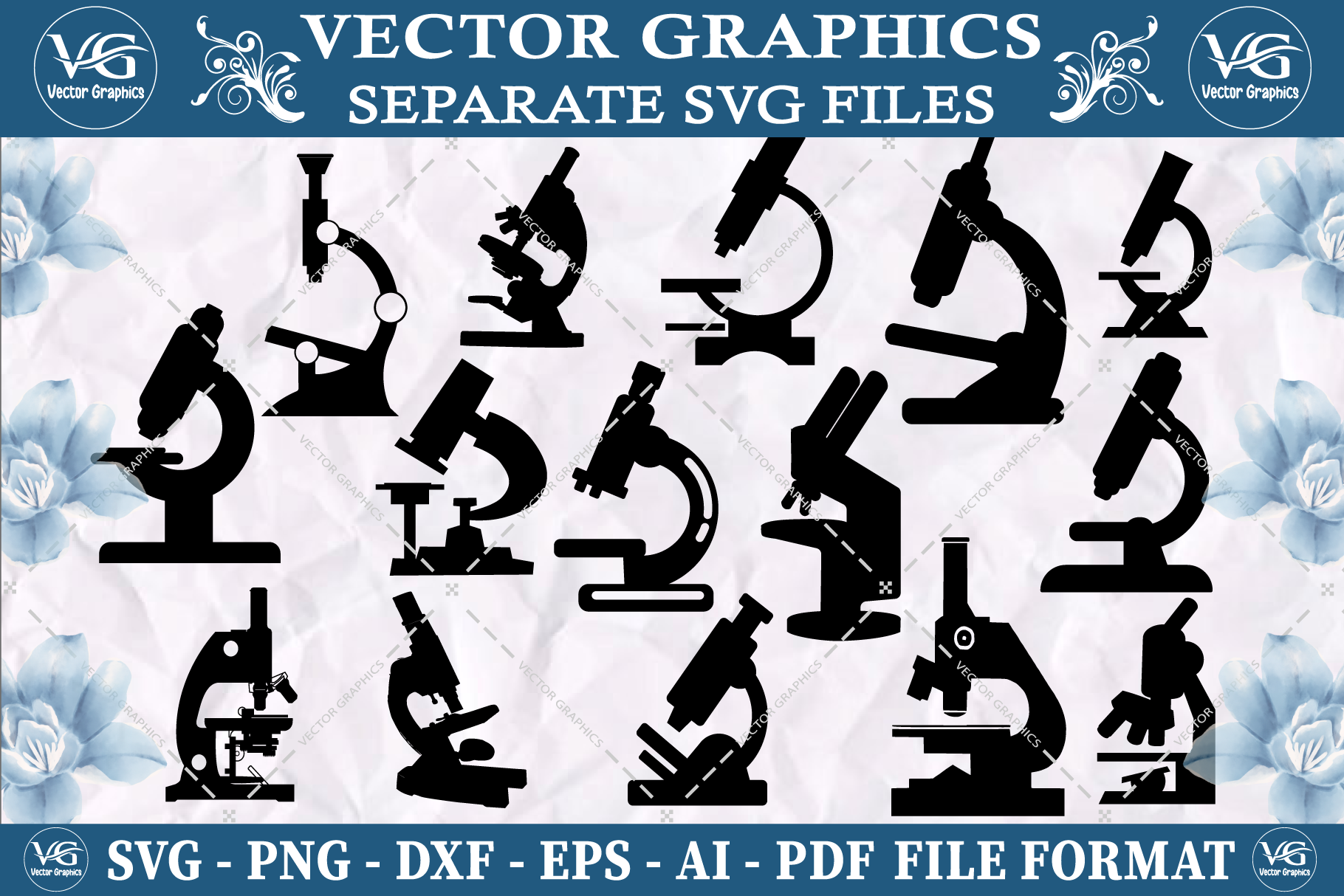 Microscope SVG vector design bundle