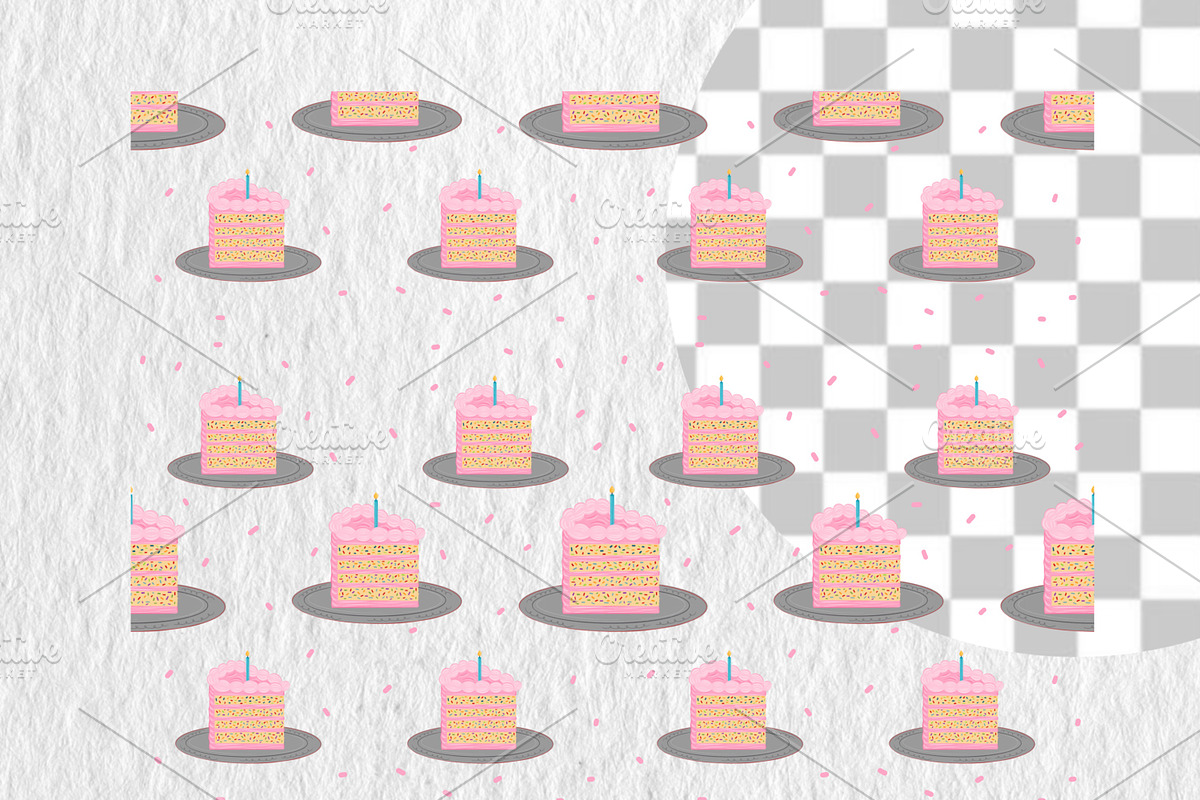 Dopamine Cakes Seamless Pattern Set, a Food Illustration by Oleksandra Illustrates (Photo 9 of 14)