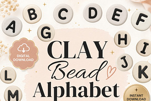 Clay Bead Alphabet PNG Bundle, an Emoji Icon by Tanya Kart