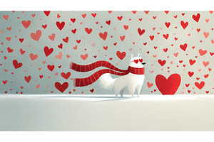 Charming white dog in romantic, an Illustration by Lukas Jonaitis SHOP