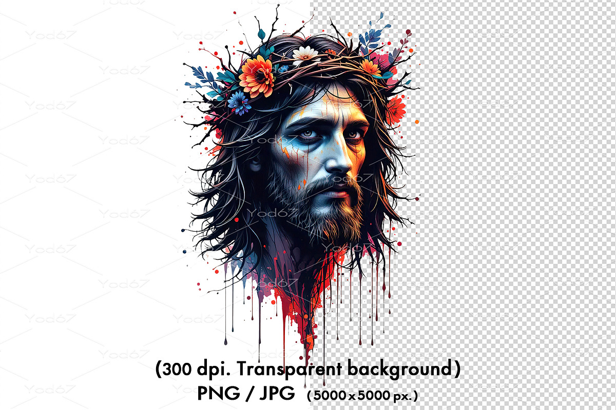 Jesus christ with thorny crown, a Person Illustration by yod67