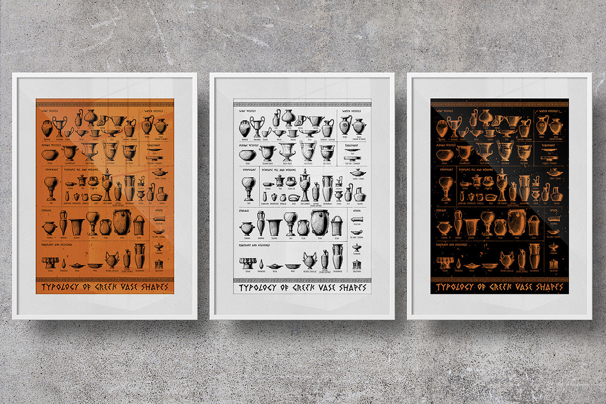 Typology of Greek vase shapes, an Illustration by CatMadePattern (Photo 2 of 8)