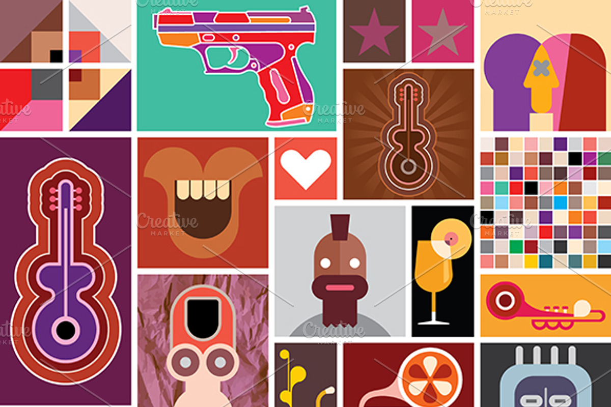 Abstract Pop Art collage (2 artwork), an Illustration by danjazzia (Photo 3 of 3)