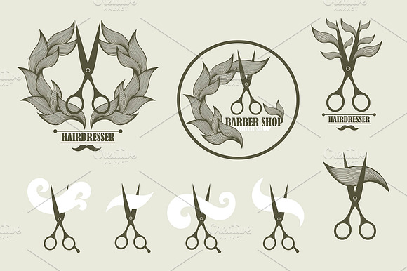 Vintage labels with scissoer preview 6
