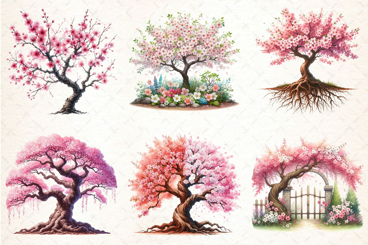 Japanese Cherry Blossom Tree, an Illustration by DreamCafeArt (Photo 2 of 9)