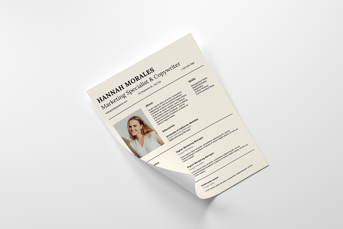 Minimalist Resume Template Canva