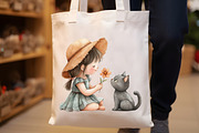 Little Girl & Cat Clipart, an Illustration by Rose Art (Thumbnail 6 of 7)