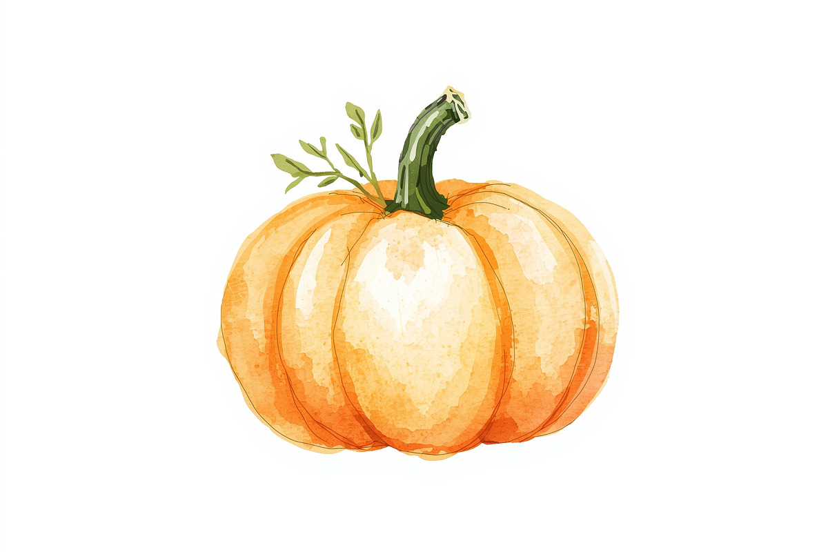 Watercolor Pumpkin Patch Bundle Art, an Illustration by BIPLOB EXPERT (Photo 6 of 13)