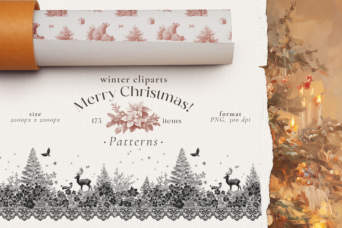 Merry Christmas! Vintage winter set, a Seasonal Illustration by Pamyatka Shop (Photo 18 of 20)