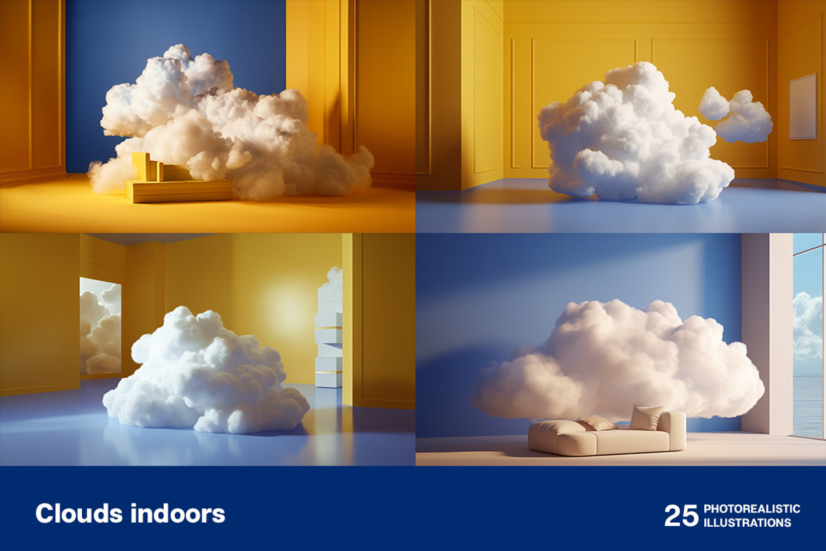 Clouds indoors. 25 images, a Decorative Illustration by Handmadefont (Photo 6 of 10)