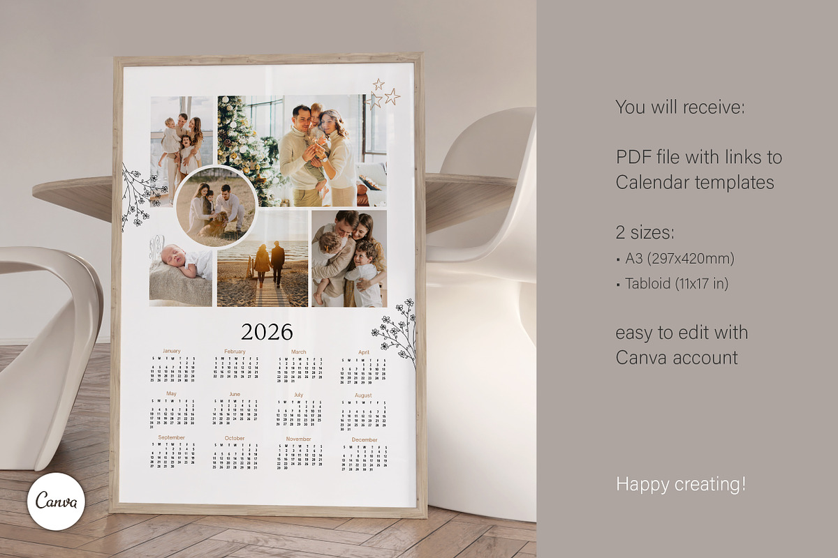 2026 Photo Collage Calendar Template, a Poster Template by R-studio (Photo 8 of 8)