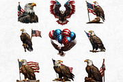 Patriotic Bald Eagle Clipart PNG V2, a Seasonal Illustration by ThatsDesignArt (Thumbnail 4 of 10)