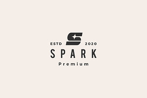 S Letter Spark Hipster Vintage Logo