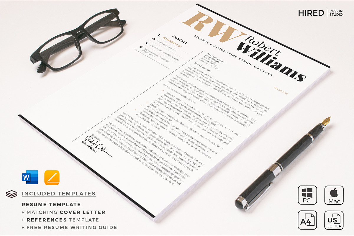 Accountant Sales Resume Cover Letter, a Resume Template by HIRED Design Studio (Photo 8 of 10)