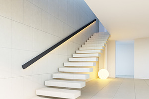 Modern stair interior - 3D rendering