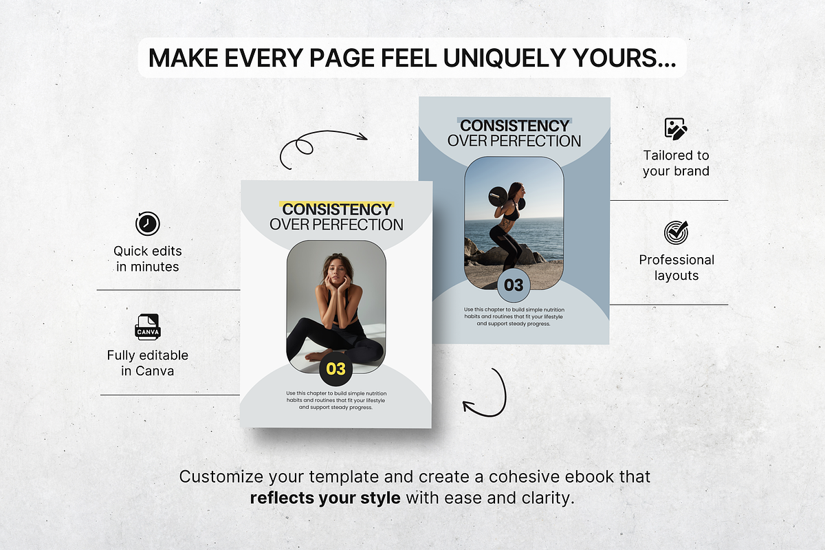 Fitness Coach Ebook Template Canva, a Magazine Template by DigiPax (Photo 8 of 11)