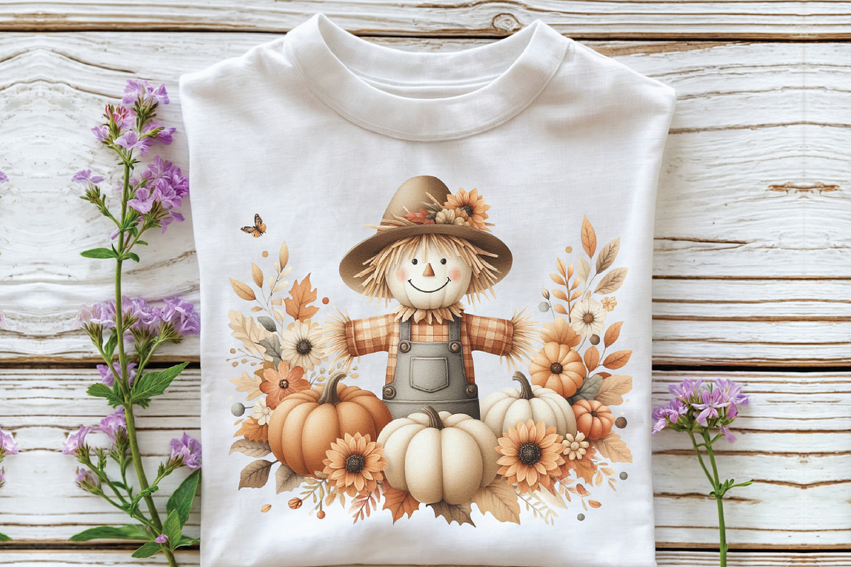 Autumn Fall Scarecrow Clipart, an Illustration by CraftArtStudio (Photo 3 of 6)