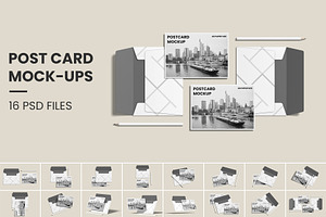 Postcard With Envelope Mockups