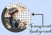 Watercolor Spring Vintage Woman PNG, an Illustration by Canvas Craft (Thumbnail 2 of 7)