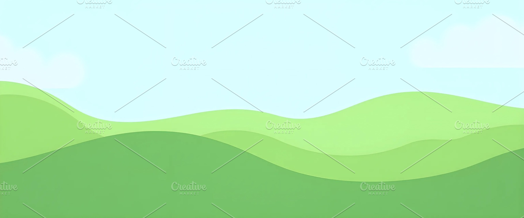 Spring Meadow with Flat Papercut Sty, a Photo by LOGOCREATIVE