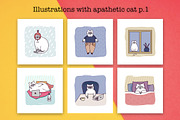 Illustrations with apathetic cat p.1, an Animal Illustration by Lyolya Profitrolya (Thumbnail 1 of 4)