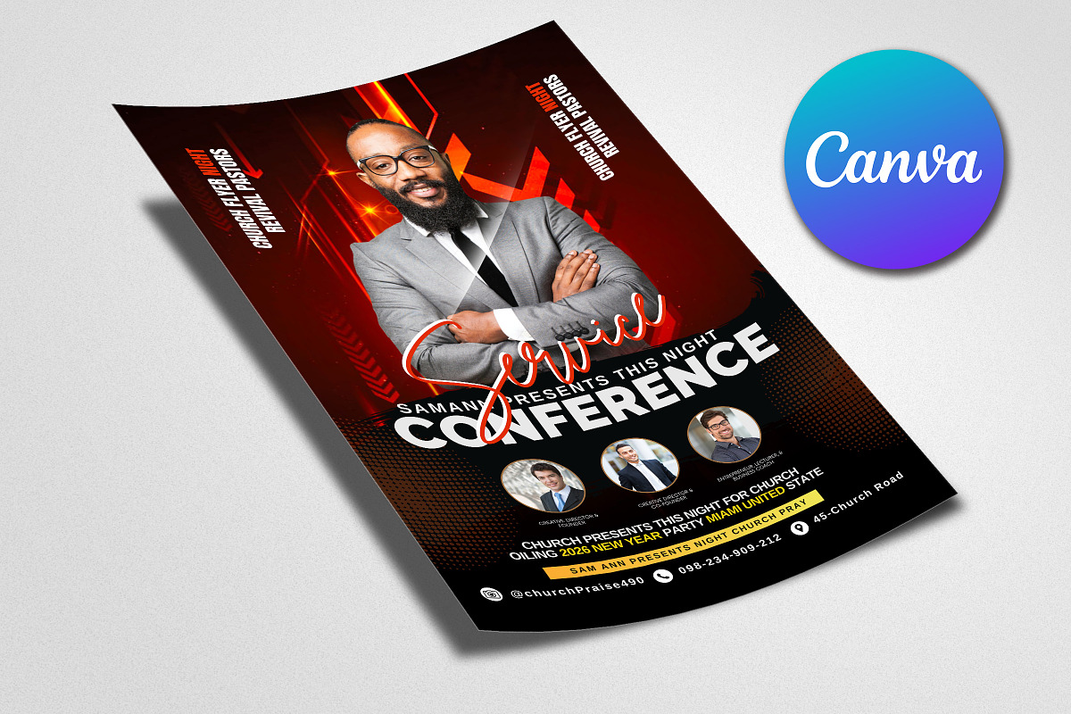 Church Conference Flyer Template, a Flyer Template by Psd Templates (Photo 3 of 3)