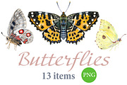 Watercolor butterflies 2, an Animal Illustration by Watercolor fantasy (Thumbnail 1 of 5)