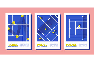 Padel tournament posters with court, an Illustration by art PVP - market