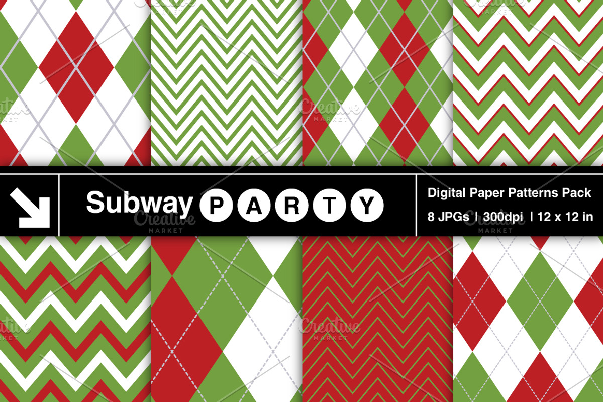 Christmas Chevron & Argyle Papers