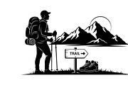 Hiking Adventure Silhouette Bundle, an Illustration by yasushie (Thumbnail 49 of 51)