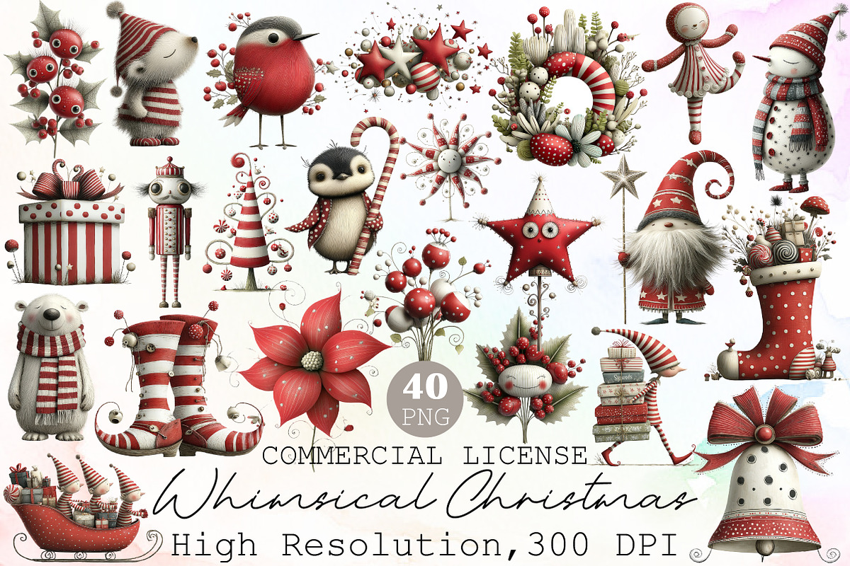 Whimsical Christmas Clipart Bundle, an Illustration by Sublimation Artist (Photo 1 of 6)