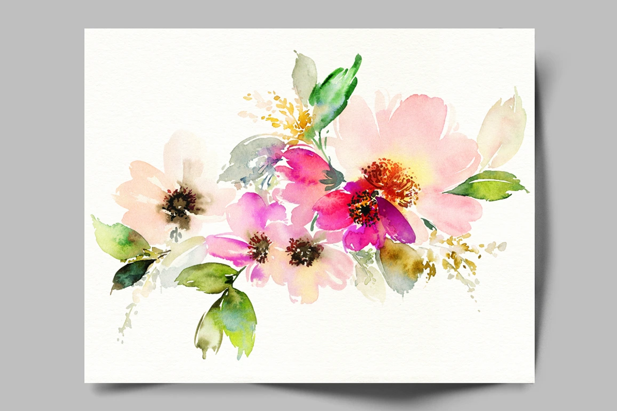 4-in-1 Watercolor Floral Bundle 03, an Illustration by Karma (Photo 13 of 33)