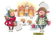 Watercolor Cute Christmas Pigs, a Graphic by atticandtales (Thumbnail 2 of 6)