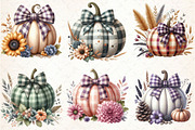 Autumn Pumpkin and Bow Clipart, an Illustration by Libby Wishes (Thumbnail 6 of 11)
