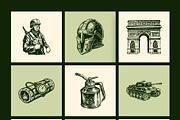 Vintage Military Art Set, an Object Illustration by Prosymbols (Thumbnail 9 of 10)