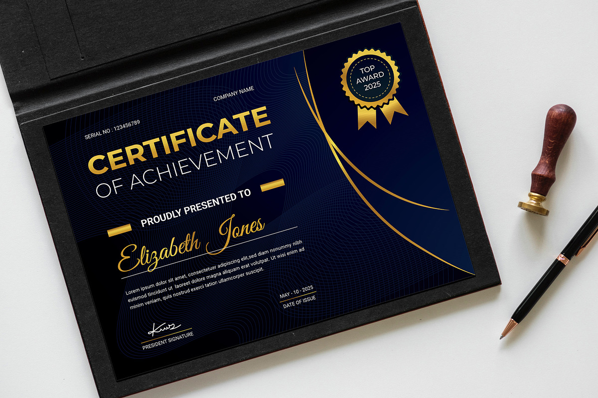 Modern Certificate Layout, a Stationery Template by MightyDesign (Photo 3 of 6)